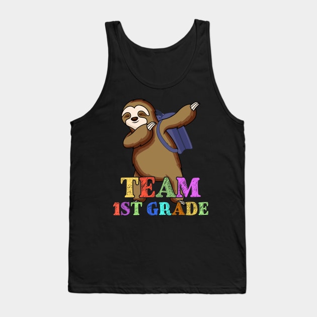 Sloth Team Sixth 1st Grade Back To School Teacher Student Tank Top by kateeleone97023